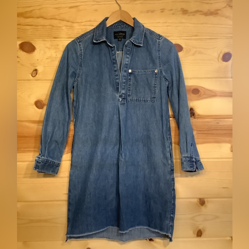 Lucky Brand Indigo Denim Top with pockets Size XS